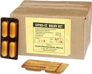 Cipro-TZ Bolus — Ciprofloxacin Hydrochloride and Tinidazole Bolus pack shot