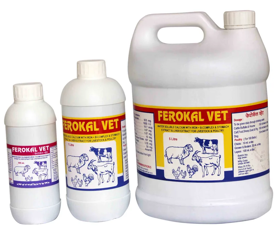 Ferokal Vet — Water soluble Calcium with Iron + B-Complex, Stomach & Liver Extract for Livestock & Poultry pack shot