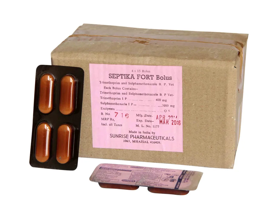 Septika Fort Bolus (Cotrimoxazole Bolus) — Trimethoprim and Sulphamethoxazole Bolus pack shot