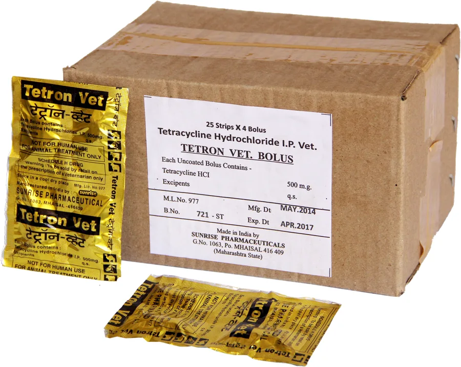 Tetron Vet. — Tetracycline Hydrochloride I.P. Vet. pack shot